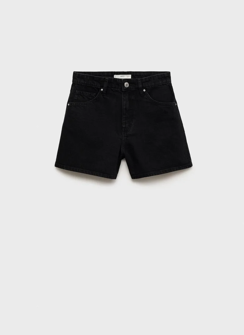 MANGO high-rise denim shorts